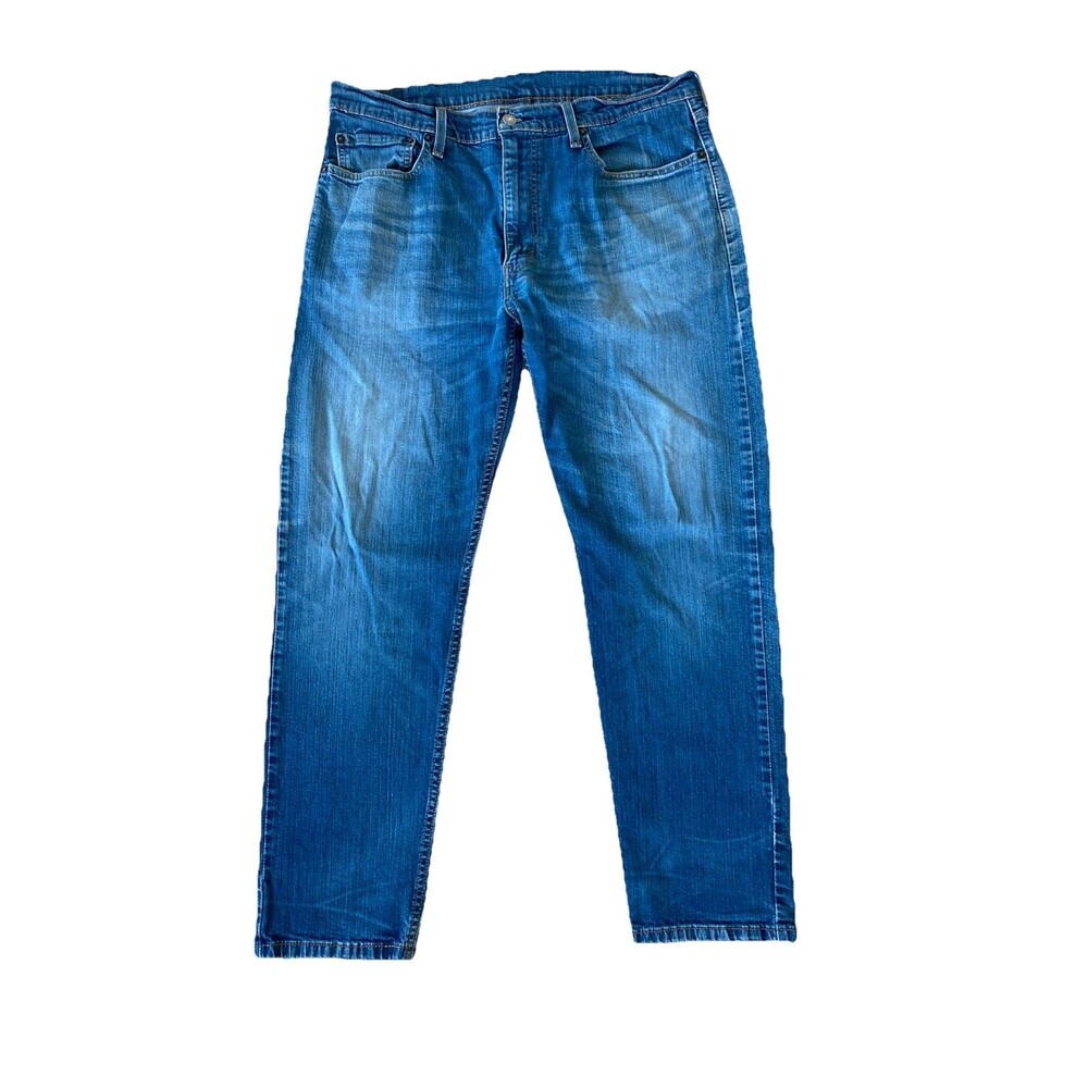 Levi's 502 Mens Jeans 38x32 Blue Denim Cotton Stretch Flex Classic Tapered Leg